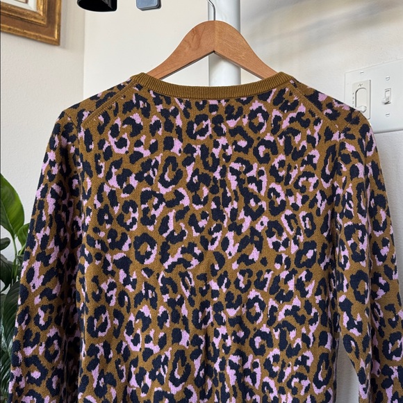 J Crew Leopard Wool Blend Crew Sweater Sz S - Picture 10 of 11